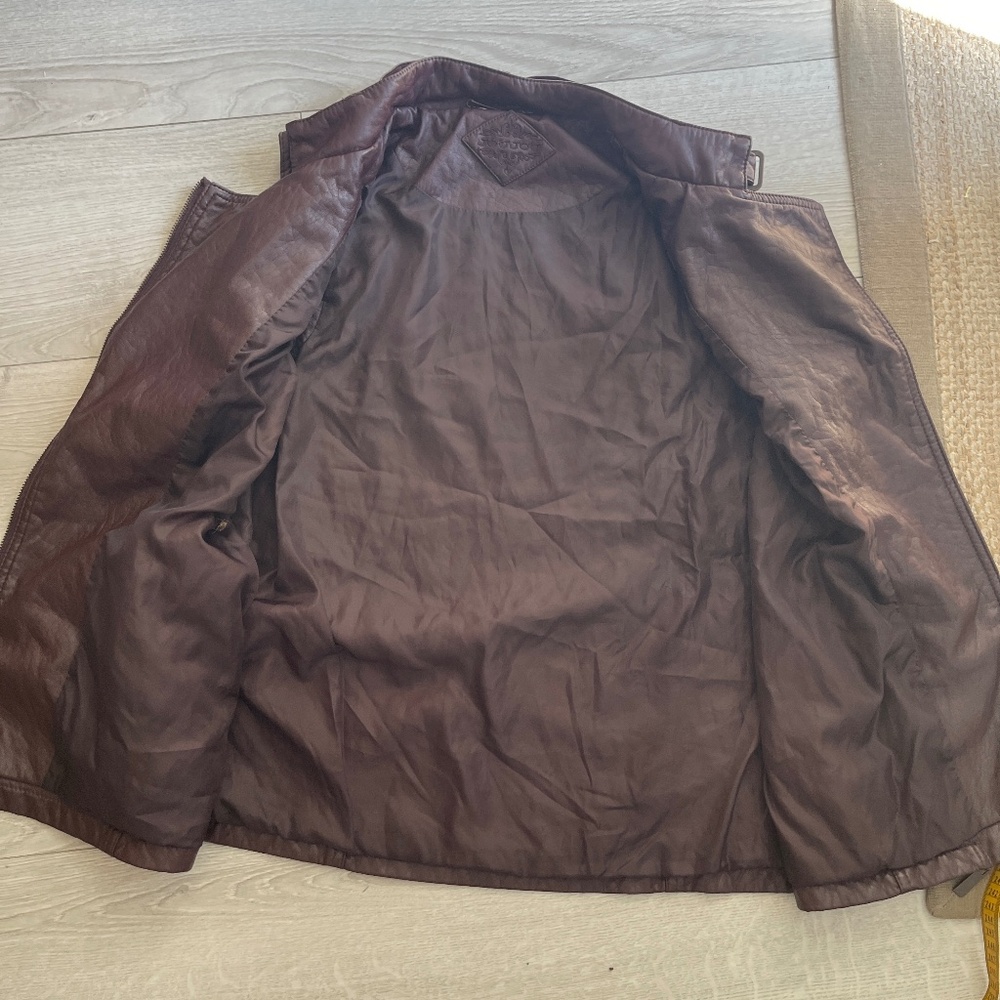 JouJou Burgundy Faux Leather Vest, Great Condition. Size XL